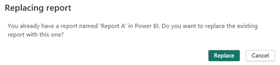 Screenshot showing how to replace a report.