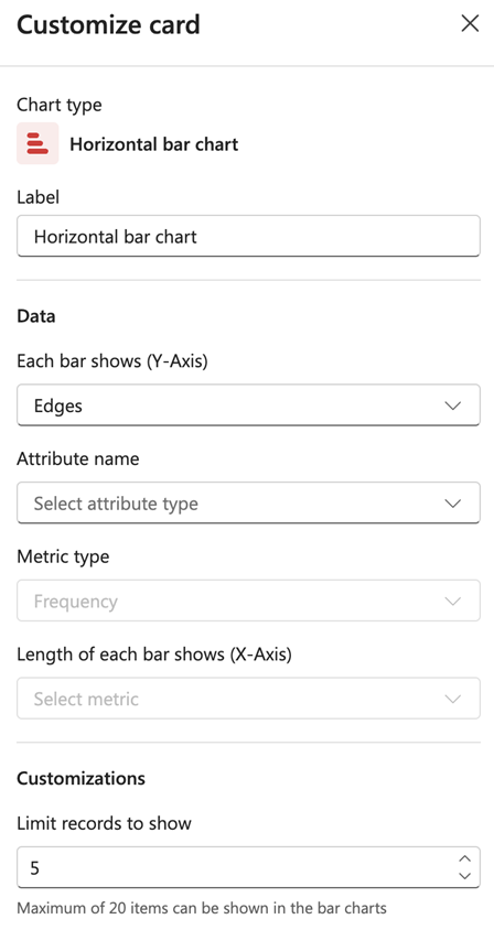 Screenshot of the horizontal bar chart customization panel.