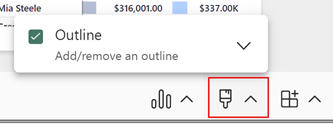 Screenshot of Power B I add in for PowerPoint style options menu.