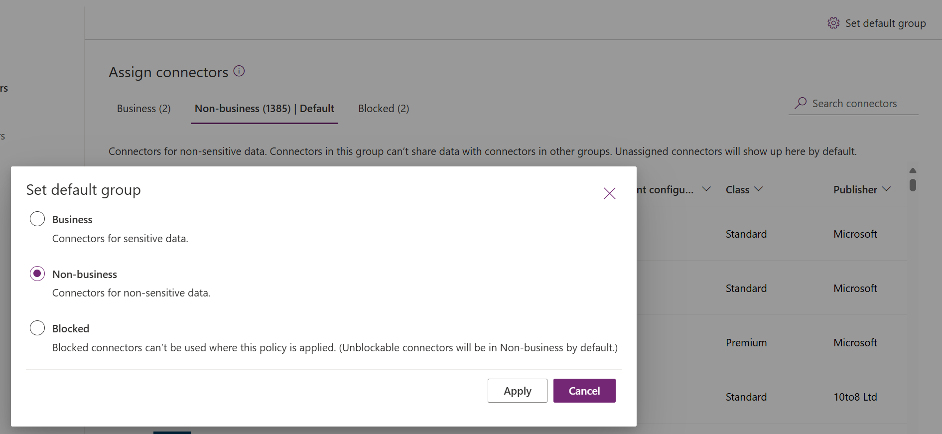 Set default group