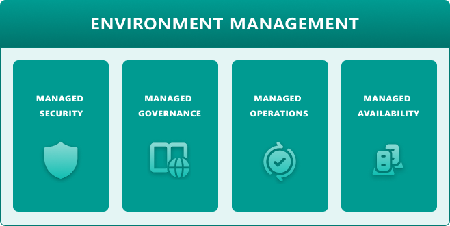 Image highlighting the features of environment management.
