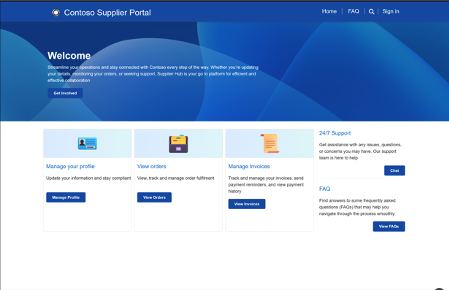 Screenshot of the SAP Supplier Self Service site.