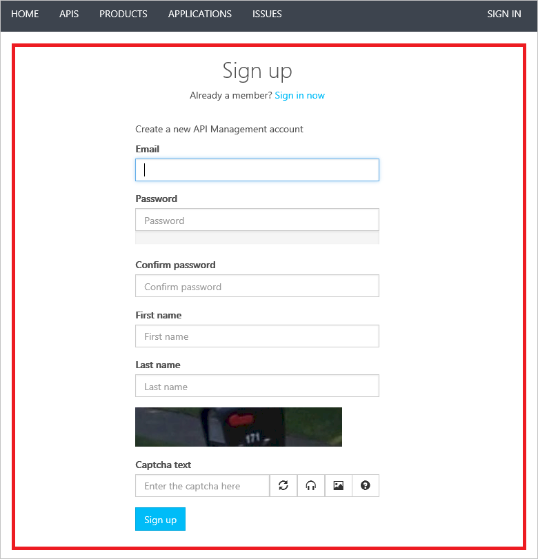 Sign Up Page