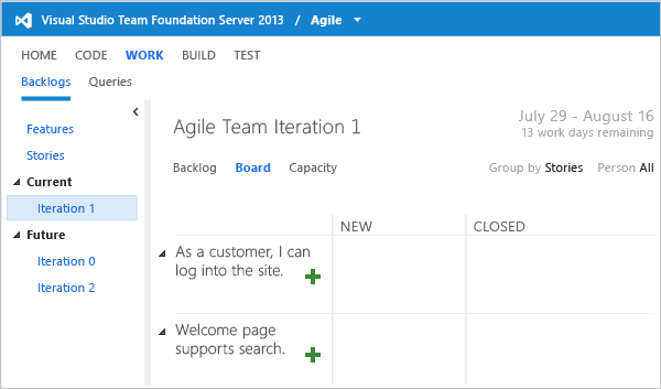 Task board for non-updated Agile project