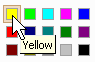 Color picker with yellow highlighted.