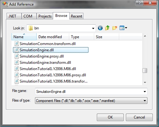 Simulation Empty Project Selecting