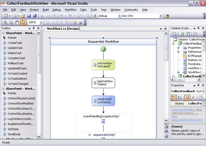 Windows SharePoint Services workflow example