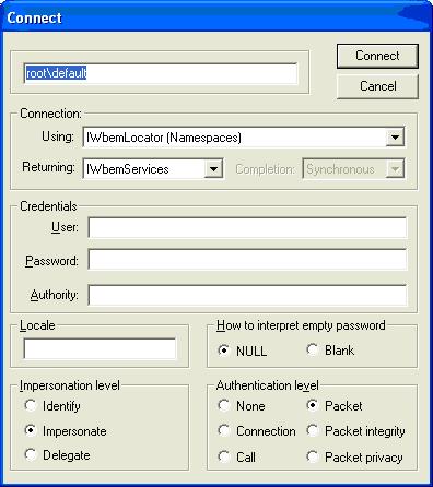 wbemtest screenshot