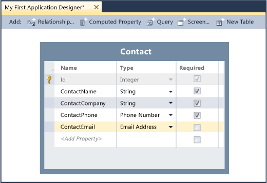 LightSwitch Data Designer