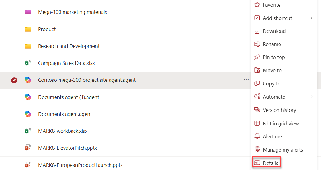 Agent Detail Pane