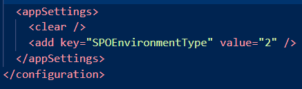 A screenshot showing the Change SPOEnvironmentType parameter.