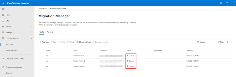 Task stuck in Queued status.