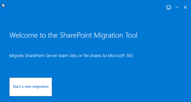 A screenshot of the SPMT launch page.