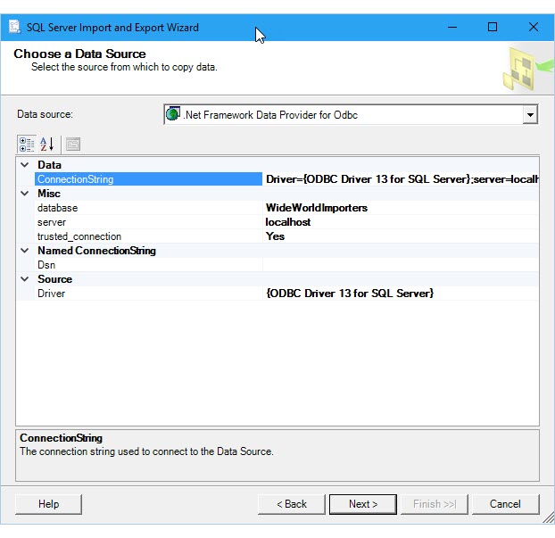 Connect to SQL with ODBC after