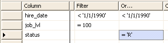 Screenshot of multiple AND and OR clauses in the Criteria pane.