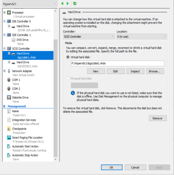 Screenshot of test vm.