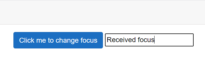 Screenshot of the web page after the user selects the button to set the focus to the input element.