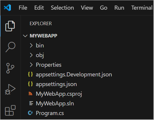 Screenshot of the project files in the Visual Studio Code Explorer.