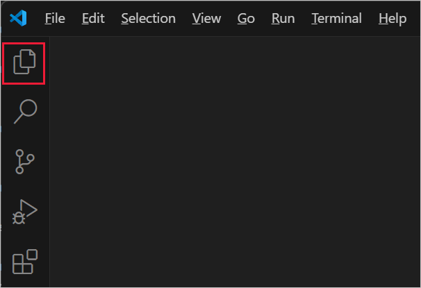 Screenshot of selecting the Explorer view.