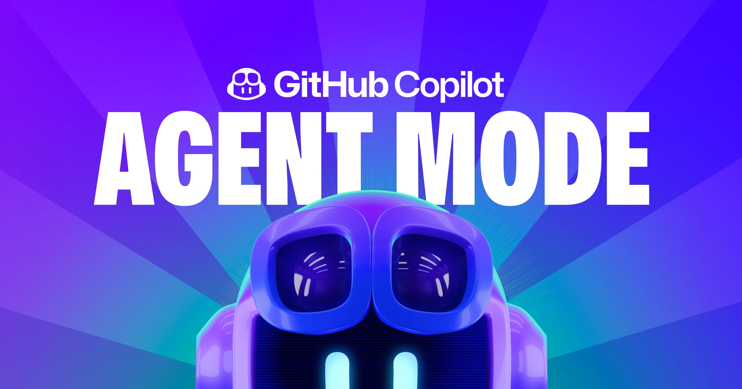 Screenshot of the GitHub Copilot icon with the words agent mode at the top.