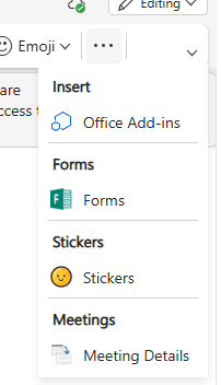 Screenshot of the OneNote Class Notebook feedback options.