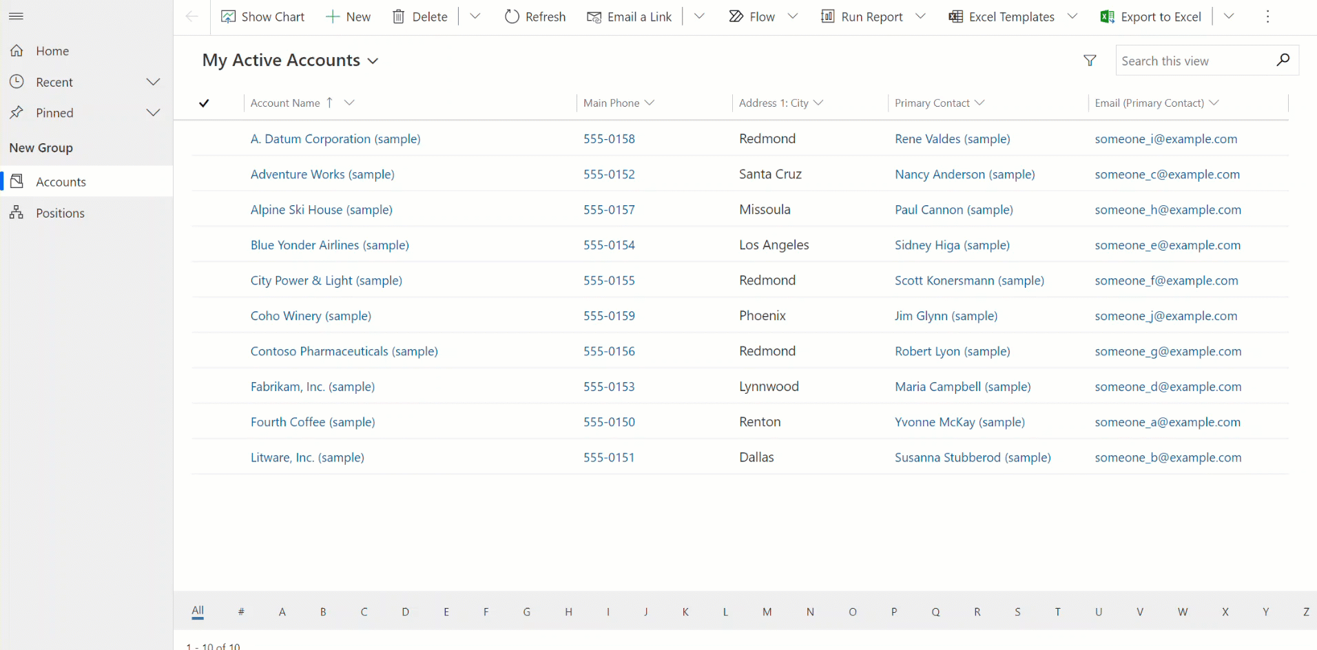 Screenshot shows switch between views in a model-driven app.