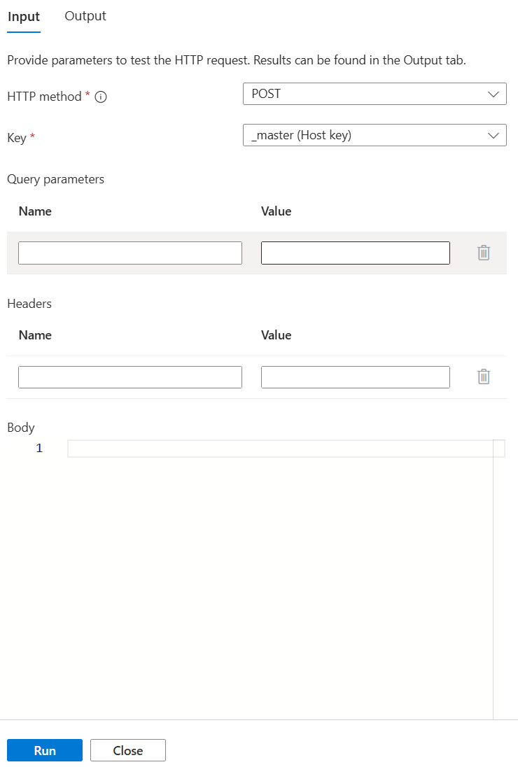 Screenshot showing the test/run pane.