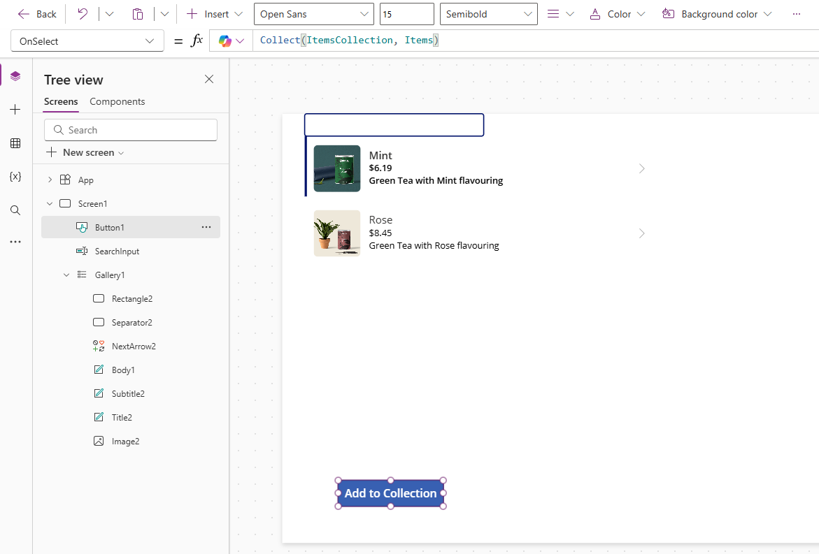 Screenshot of the collections view in your app.