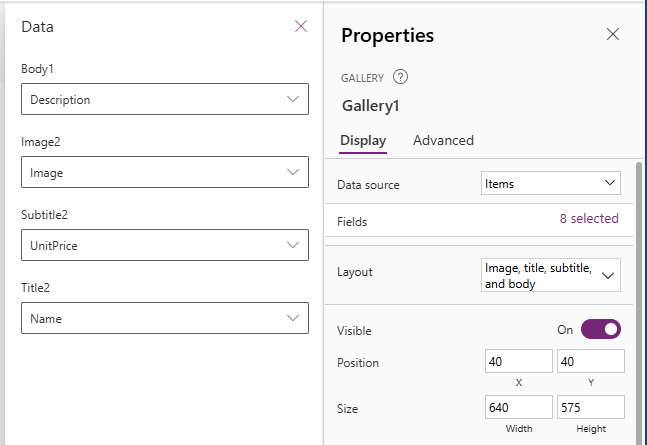 Screenshot of the properties view layout in your app.