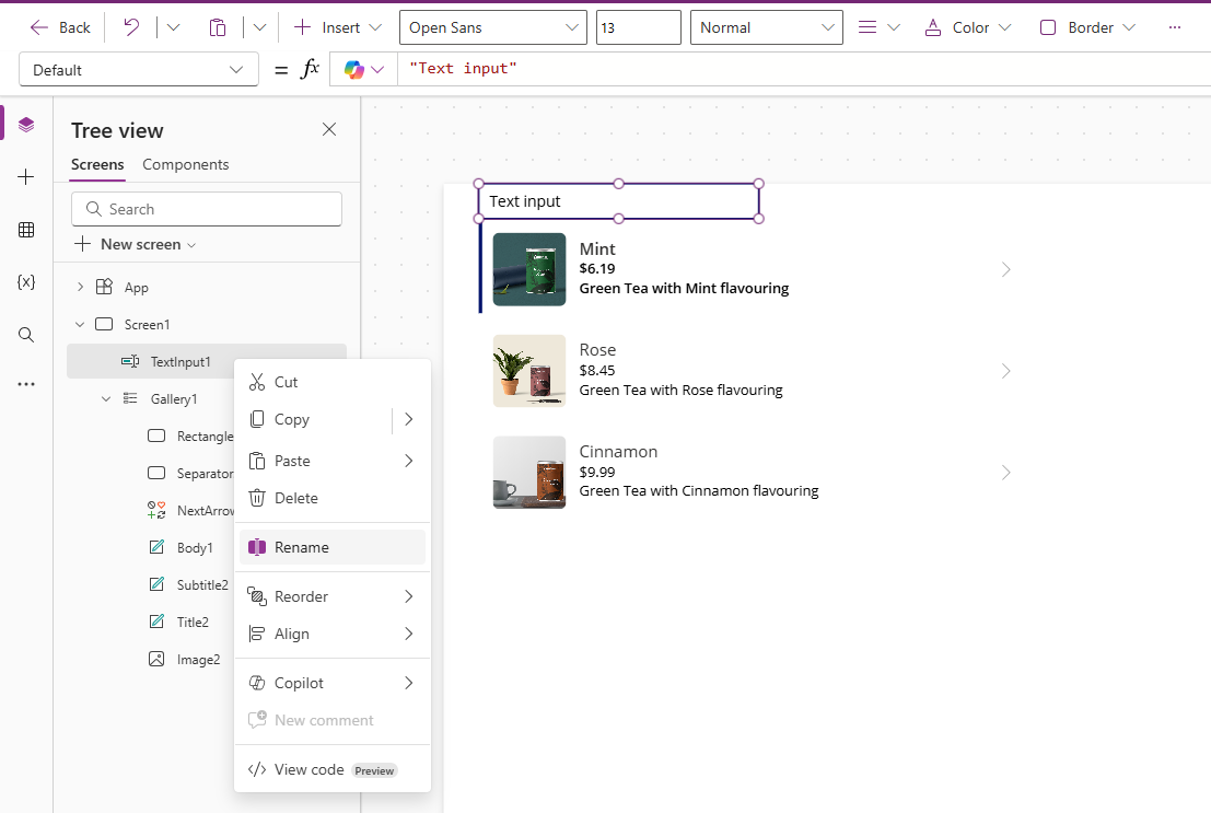 Screenshot of the search option in your app.