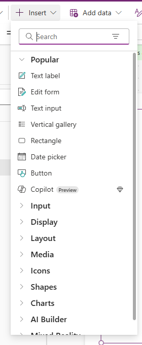Screenshot of the Vertical Gallery view selection in your app.