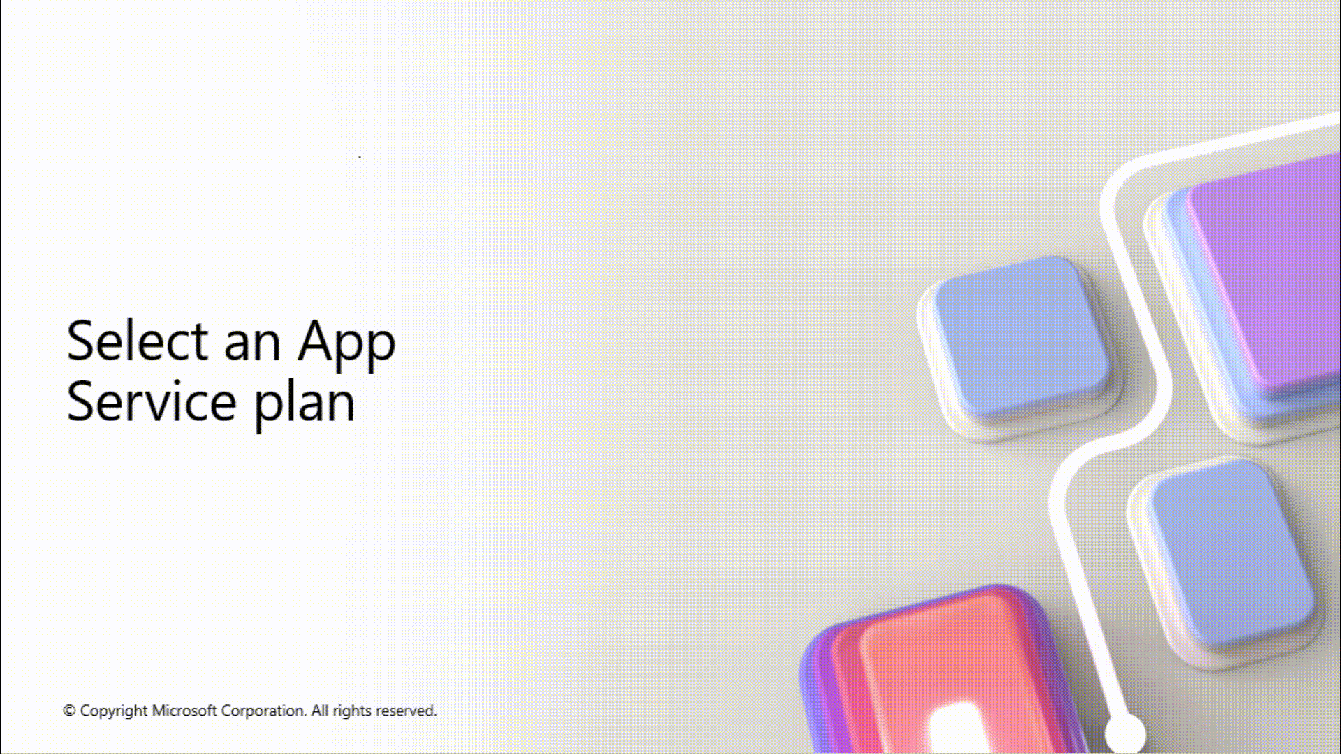 Animated graphic showing how to view app service plans in the portal.