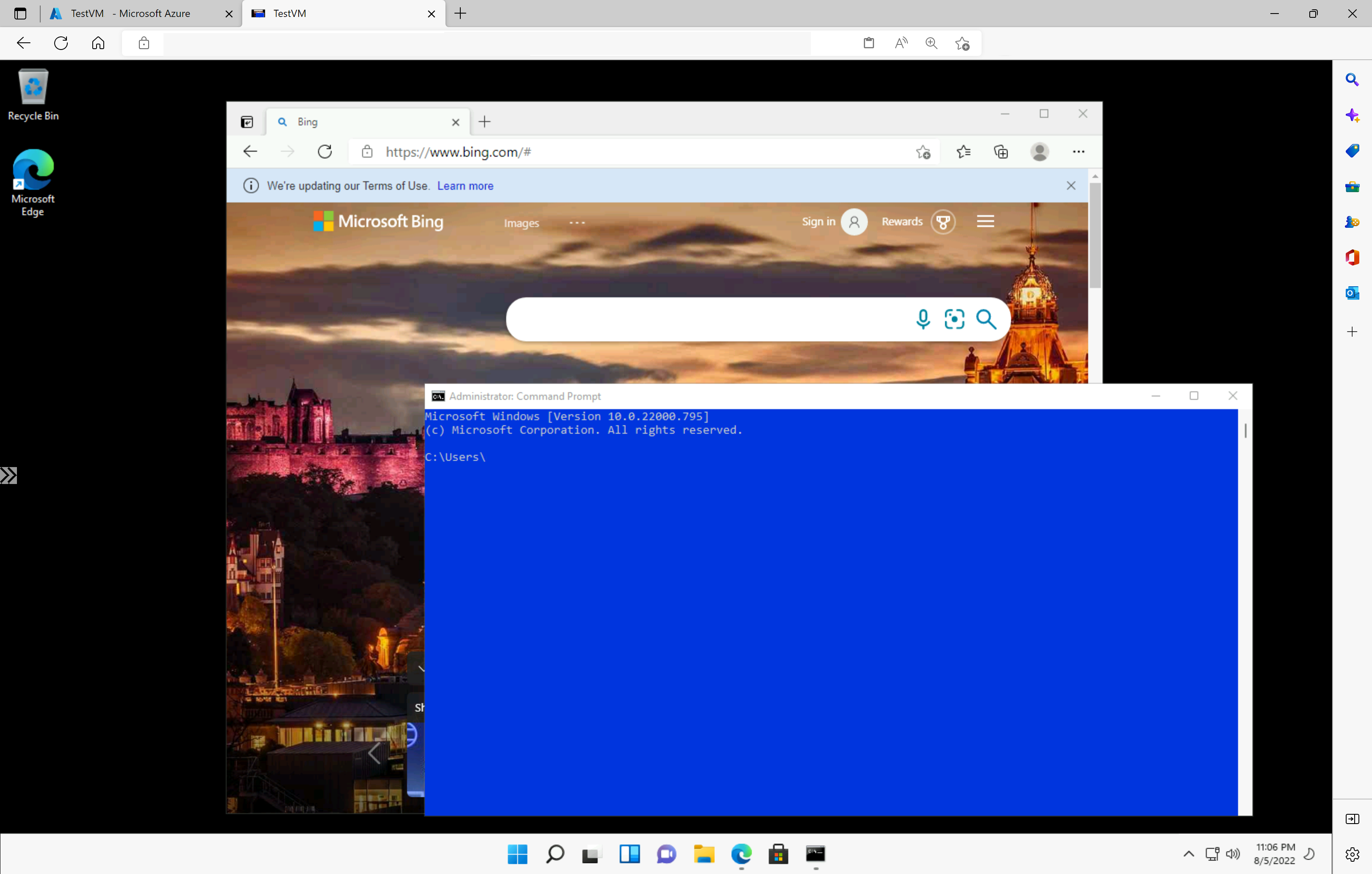 Screenshot of connecting to a Windows 11.