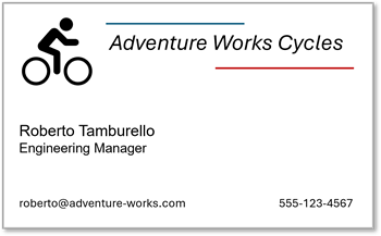 Photograph of a business card.