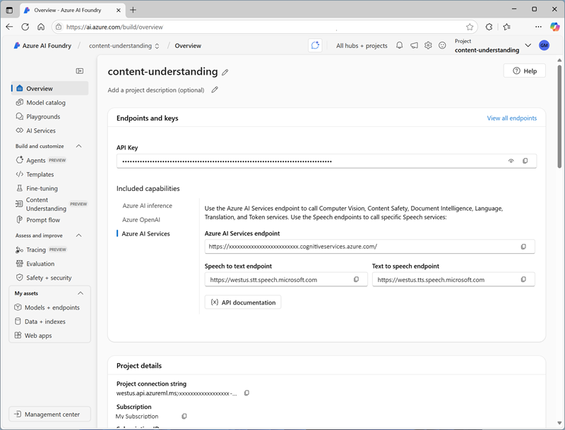 Screenshot of the Test analyzer user interface in Azure AI Foundry.