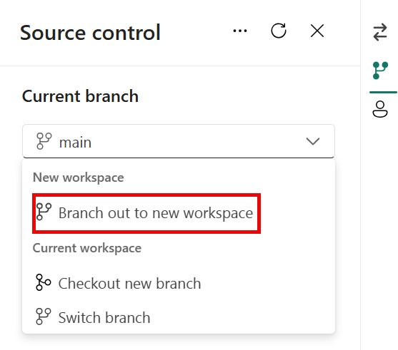 Screenshot of creating new workspace and branch.