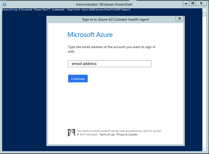 Screenshot of the sign in window for Microsoft Entra Connect Health AD FS.