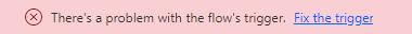 Screenshot of the error in a flow's run history.