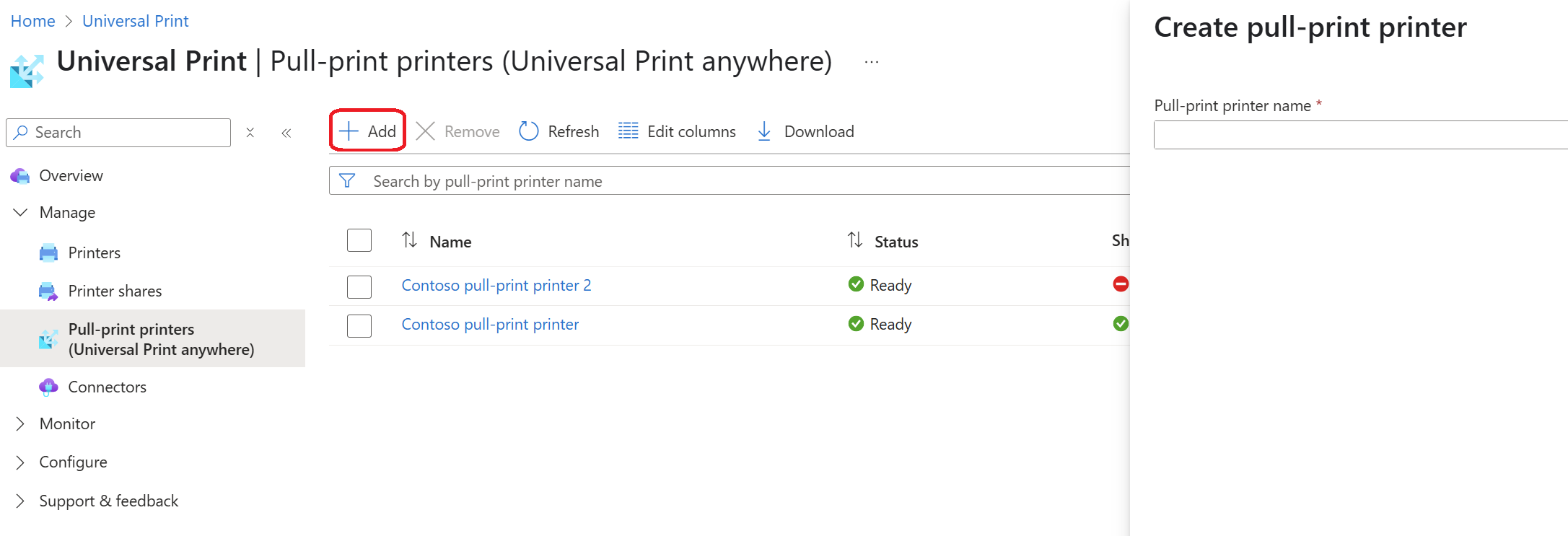Create new Universal Print anywhere queue