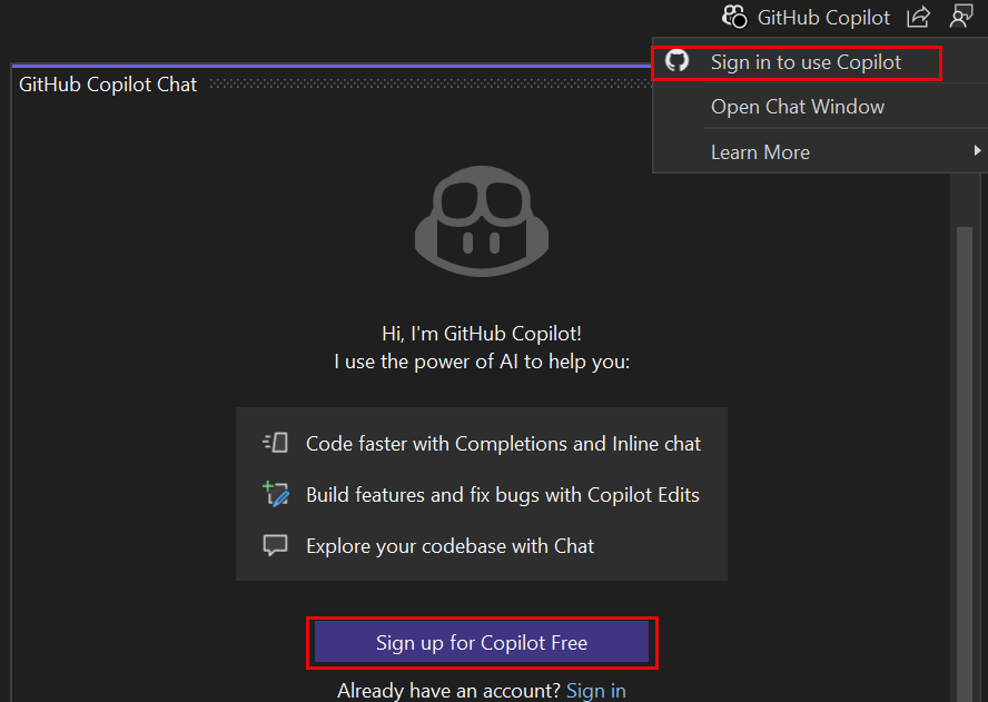 Screenshot of Copilot badge when Copilot is in an inactive state.