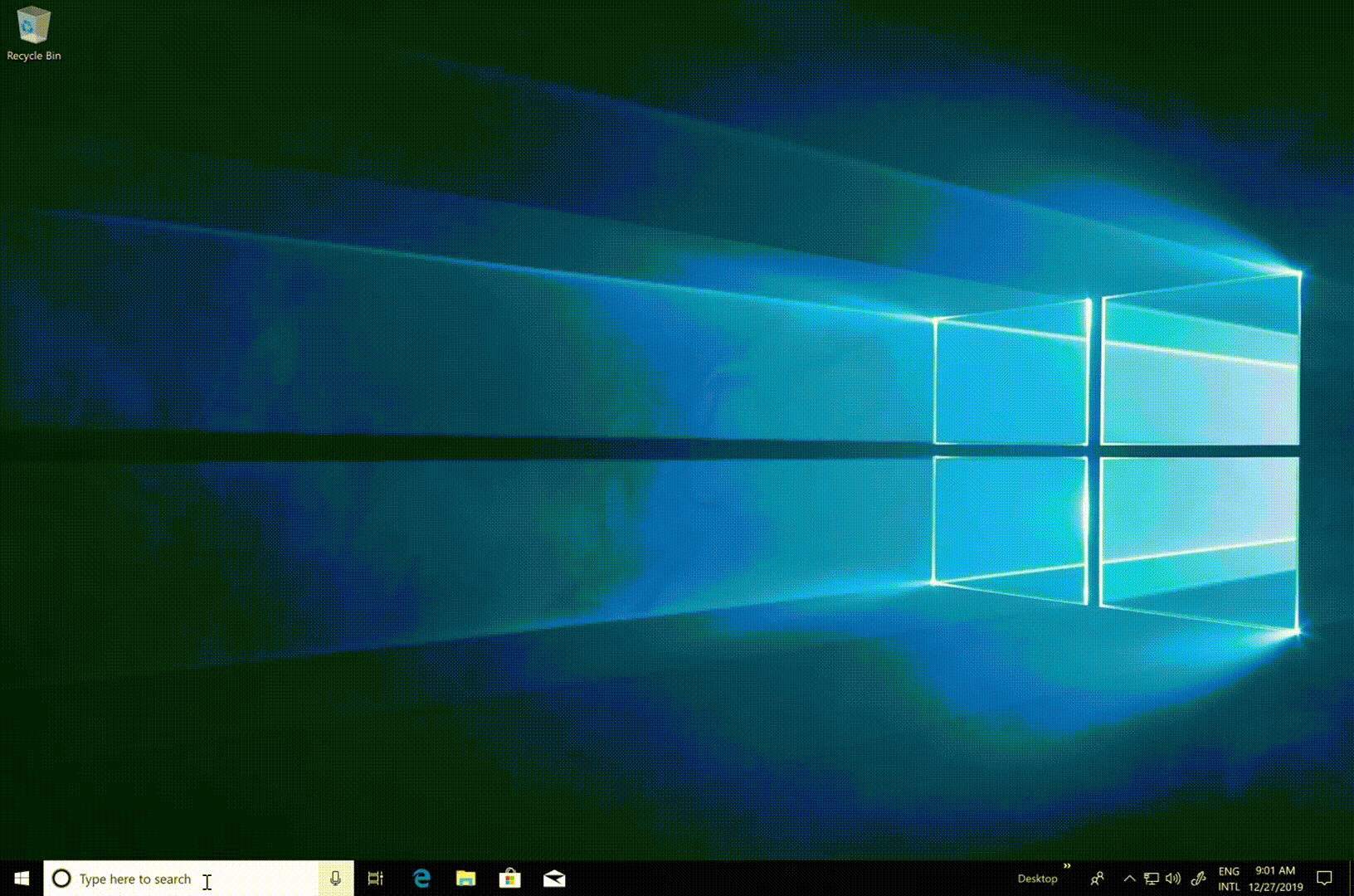 Animation that shows the search behavior in Windows 10.