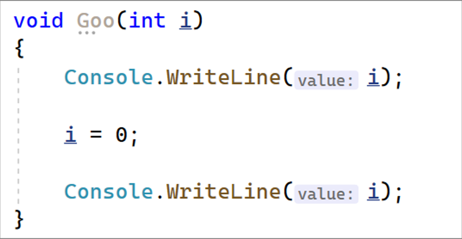 Underline reassigned variables in Editor