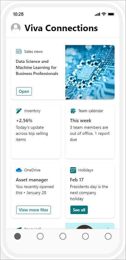 Screenshot of a mobile preview showing audience targeting for users in sales.