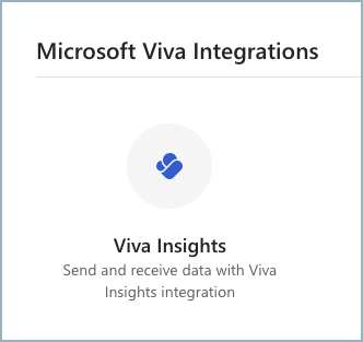Screenshot of where to access the Viva Insights integration feature from the admin dashboard.