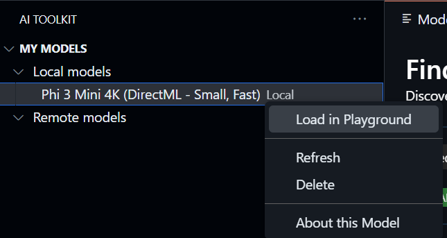 A screenshot of the Load in Playground context menu item