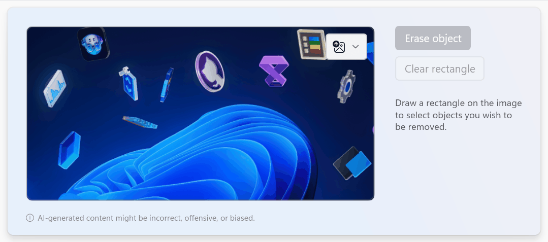 An animated gif showing a an image where the user is removing objects from using the Object Erase feature.