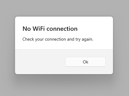 A one button dialog