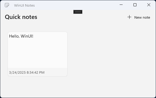 The notes app UI with a light background and light note template.