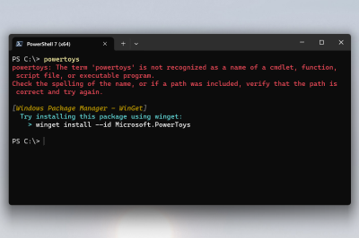 A screenshot of the Command Not Found PowerToys utility for Windows.