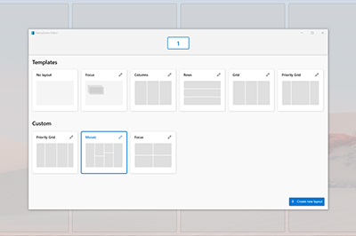 A screenshot of the FancyZones PowerToys utility for Windows.